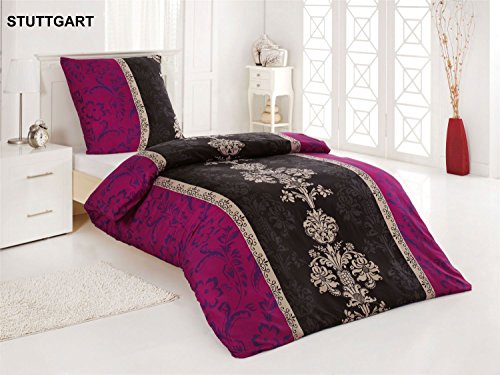 Bettwäsche Garnitur, high Class, 2, 4 oder 6 teilig Microfaser mit RV ?135×200 und gratis Gesichtstuch- Grösse 135×200 cm / 80×80 cm 4 tlg, Farbe Berlin - 5