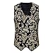 Produktbild FATESHOP Show_Kleidung Einreihiger Westemantel Der Neuen MäNner Sleeveless Hochzeits-GeschäFts-Formale Oberseiten-Druckweste-Gerichtsart-QualitäTskleidung (Gold, Silber) S/M/L/XL/XXL