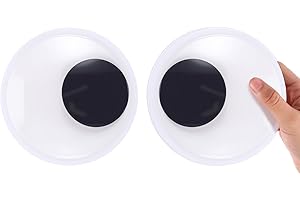 LIQWEI 2Pcs Giant Googly Eyes, Large Googly Eyes Self Adhesive, Christmas Decorations Big Googlys Eye, Eyeball Stickers for DIY Crafts Halloween Christmas Tree Party Decorations