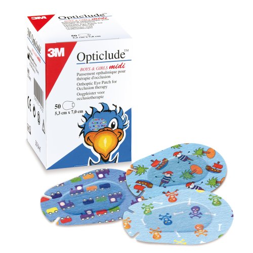 Opticlude Boys and Girls Orthoptic Midi Size Eye Patch Pack of 50
