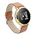Produktbild Teepao Fitness Tracker Armbanduhr für Damen Herren OLED-Bildschirm Activity Tracker mit Herzfrequenz/Sleep Monitor Kalorien Track IP67 Wasserfest Schwarz Stahl Band Brown Leather Band