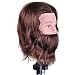 Man Training Head 100% Real Human Hair With Beard Cosmetology Hairdressing Mannequin Manikin Doll (Table Clamp Holder Included) EHF0408S