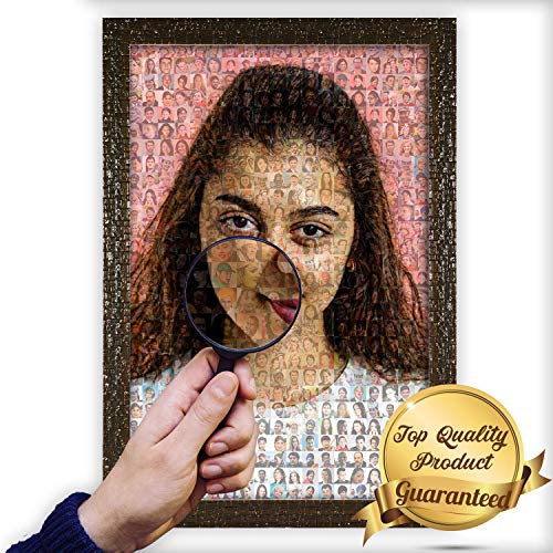 Personalized Photo Mosaic Collage for Husband, Wife, Boy Friend, Girl Friend Best Unique Gift for Birthday, Anniversary, Farewell, Year 12 x 18” Wall Hanging Single Frame (Model: 4567390)