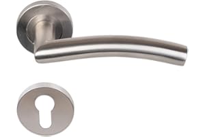 Coppia di maniglie KLOSE besser su Rosette "Elsa Onde" Inox 304 - +1 Coppia di rosette cilindro