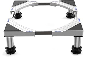 DEWEL Waschmaschine Untergestell Verstellbare Bärenlast 300KG,Waschmaschine Sockel für Trockner Kühlschrank,Gefrierschrank,Waschmaschinen Podest Breite 45-65cm,Höhe 18–22cm,Weiß