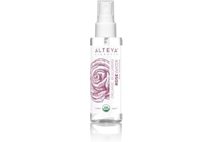 ALTEYA ORGANICS Alteya Organic Rose Water 100ml Spray - Pure Organic Rosa Damascena (Damask Rose) Hydrolat - No additives - USDA Certified Organic - Face Toner, Revitalizing Body, Condition Hair & Scalp