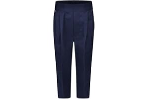 Integriti Schoolwear Boys Pull Up School Trousers Flat Front Easy Dressing Elasticated Pull On Black Grey Navy Age 1 2 3 4 5 6 7 8 9 10 11 12 13 Teflon