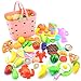 Produktbild Rolanli 42 Stück Emulational Gemüse Obst Schneiden Geschirr Set Spielzeug mit Korb für Kinder Rollenspiele