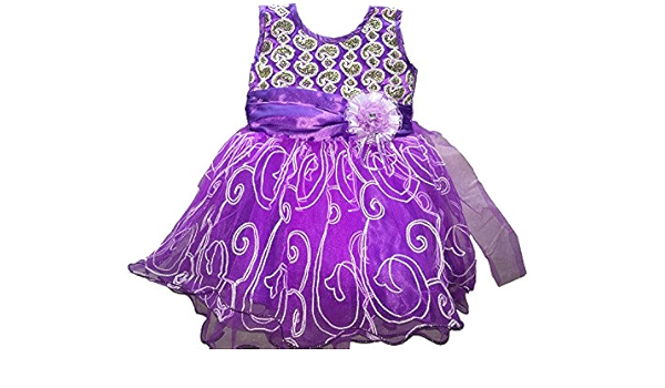 purple colour baby frock