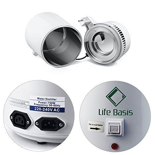 LifeBasis Wasserdestilliergerät Wasserdestillierer Wasserdestille Wasser Destille mit Sammelkanne und einem tragbaren TDS Wasserqualität Messgerät - 2