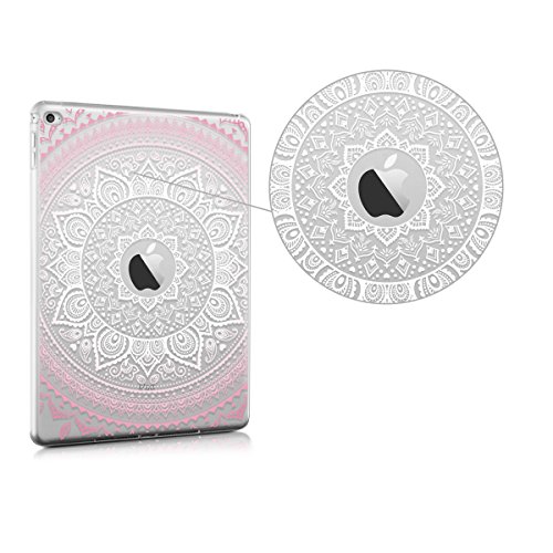 kwmobile Hülle für Apple iPad Air 2 – Case Handy Schutzhülle TPU Silikon für Tablet – Backcover Cover klar Rosa Weiß Transparent - 4