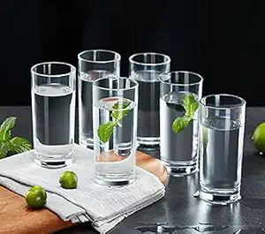 SYANKA Premium Water and Juice Glasses Set of 12 Transparent, 300ml, Drinking Water Glasses Stylish and Crystal Highball Glasses for Water, Juice and Cocktails