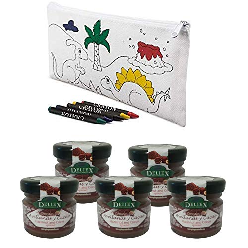 Deliex delicias de Extremadura 15 valises à colorier avec 4 cires pour Enfants, Cadeaux d'école pour Enfants, crèche, Mariages, baptêmes et Communions