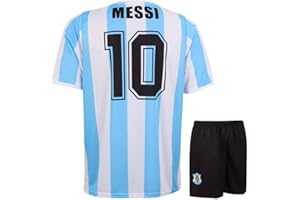 KINGDO Argentinien Trikot Set Messi - Kinder und Erwachsene - Jungen - Herren - Fußball Trikot - Fussball Geschenke - Sport t Shirt - Sportbekleidung