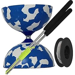 Juggle Dream - Diábolo Jester, Palos de Control de Aluminio y Cuerda Profesional de 10 m, Color Plata (AMPAC-003/BW)