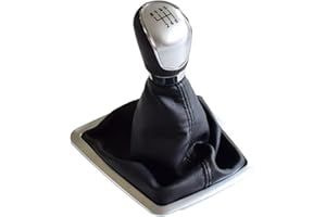 KAKULKOMEN Kit de palanca de cambios manual para F-ord F-ocus MK2 FL MK3 MK4 MK7 Mondeo Kuga Galaxy con puño y marco cromado (6 velocidades, plateado)