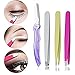 Pinkiou Eyebrow Tweezers Set Stainless Steel Tweezers, Slant, Straight ,Pointed and Eyebrow Razor with Black Case