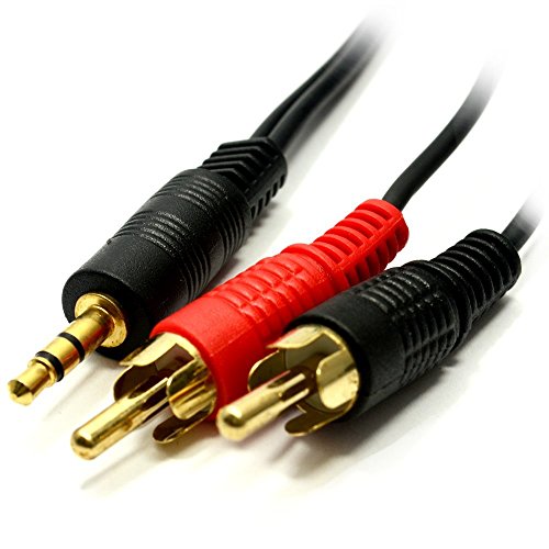 CAOLATOR Ein Punkt zwei Audiokabel 3.5 Dual Lotus Computer-Lautsprecherkabel Stereo Klinkenstecker Zum 2 Chinch Cinch Stecker OFC Kabel 1,5 m