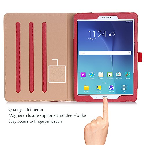 ProCase Schutzhülle Samsung Galaxy Tab S2 9.7 Kunstleder Schutz Hülle Ständer für Galaxy Tab S2 Tablet (9.7 inch, SM-T810 T815 T813)Rot - 3