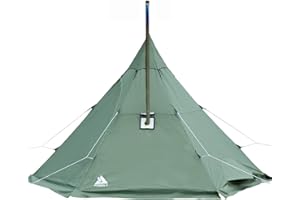 POMOLY Manta Tente tipi de camping avec cric de poêle et demi tente intérieure, 2 à 4 personnes pour tente chaude de camping