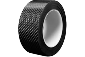 REQAG Película Autoadhesiva 6D, Tiras de Fibra de Carbono Película Protectora antiarañazos Detalle de Fibra de Carbono Seca Cinta de Vinilo para Envolver el Borde de la Puerta del Coche Etiqueta(3CM*3M)