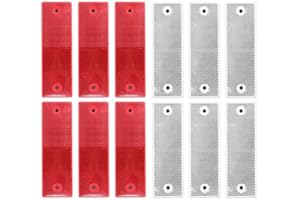 La Llareta 12 Pezzi Adesivi Catarifrangenti, Catadiottro, Catarifrangenti Sicurezza, Forato Catarifrangente Autoadesivo per Camper, Camion, Roulotte, Auto, Rimorchi (Bianco e Rosso)