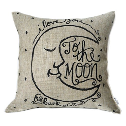 Elviros Dekorativ Baumwoll Leinen Mix Kissenbezug 45 x 45cm