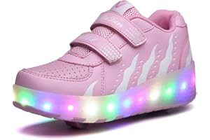 HUSKSWARE Zapatos niña de niño con Ruedas, 2 en 1, Zapatos para niños, Patines Brillantes, Zapatillas de Skateboard, Zapatillas