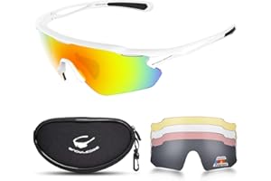 Snowledge Sports Sunglasses UV 400 Protection, Cycling Glasses with TR90 Superlight Frame for Men Women Cycling Climbing Fishing Driving Golf
