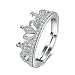 Via Mazzini Platinum Plated Royal Princess Crown Proposal Ring For Women (Ring0296) - FREE SIZE RS.439.00