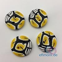 Knöpfe Trendfarbe gelb 2Stk Geformt Nähen 21mm Modern Handgefertigt Polymer Clay Efimoni