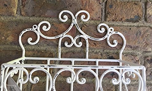 NOSTALGISCHES ° WANDREGAL° WANDKORB ° HERZ WEIß ° GUSSEISEN° SHABBY ° VINTAGE - 4