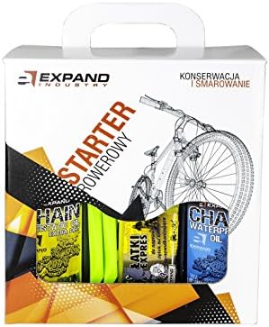 EXPAND INDUSTRY® | Bicycle Starter Kit | 7pcs. | Bike Cleaner | Grease | EXOL® spray | Wet Chain Lube | Dry Chain Lube | Tube Repair Kit | Tyre Levers | Made in EU |