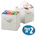 Produktbild mDesign Aufbewahrungsbox aus Stoff im 2er-Set – Ordnung im Kinderzimmer – große Box zur Decken, Kleidung oder Spielzeug Aufbewahrung – taupe/natur