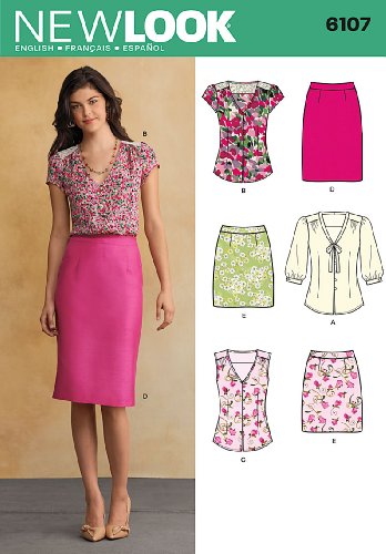 New Look NL6107 Schnittmuster für Bluse und Rock, 22 x 15 cm
