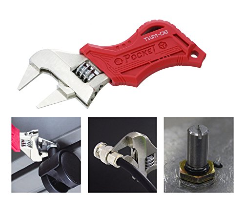 Stubby verstellbaren Schraubenschlüssel mit ultra slim Backen (nur 2 mm dick) klein, Taschenformat Schraubenschlüssel. Engineer twm-08, stubby smart adjustable spanner with slim jaws - 9