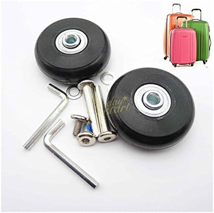 Luggage Suitcase Replacement Wheels OD 54mm (2.13") ID 6mm (0.24") W 18mm (0.71") Axles 30mm (1.18") Repair Set [HRUS]