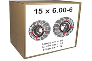 vsk 15x6.00-6 Schneeketten + Spanner für Rasentraktor Aufsitzmäher Schneeschieber Einachser