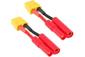 LINSYRC 2 pièces Adaptateur de Connecteur Femelle XT60 vers Connecteur de Balle Fiche Banane HXT 4MM 4.0MM pour Batterie RC Lipo