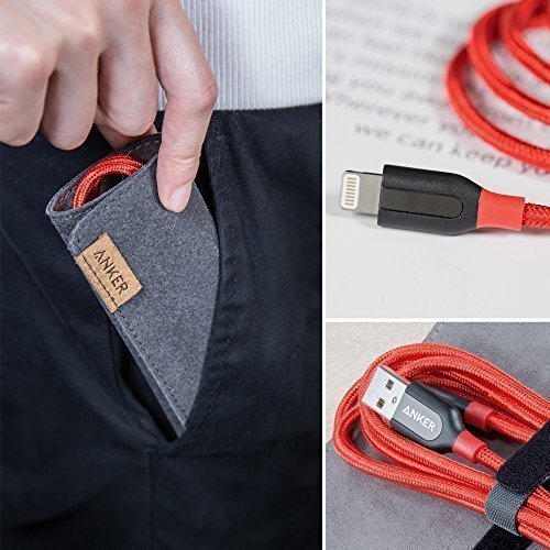 Anker PowerLine+ Lightning Cable (3ft) Durable and Fast Charging Cable [Aramid Fiber & Double Braided Nylon] for iPhone 7 6s 6 SE, iPad and More