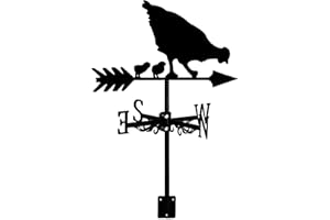 Ksrnsne Poule et Poussins Girouette - Poule Girouette - Indicateur de Direction Vent DéCoratif pour Ferme en Plein Air