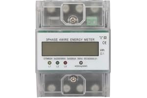 MLMLH Medidor de consumo de energía - Medidor de energía eléctrica digital 220/380V 5-80A Medidor de energía eléctrica digital Medidor de KWh trifásico 4P con LCD