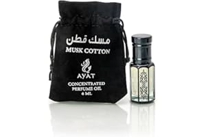 AYAT PERFUMES – Huile Parfumée Musk Cotton 6 ml Senteur Arabian Orientale | Extrait de Parfum/Attar Odeur Longue Durée | Musc Halal Sans Alcool Fabriqué à Dubaï Pour Homme et Femme - Musk Black