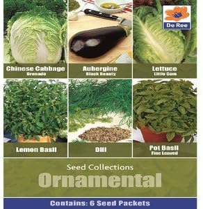 De Ree Lemon Basil Pot Basil Dill Aubergine Lettuce Cabbage Vegetable / Herb 420 Seeds O