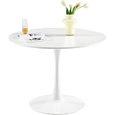 buybyroom Modern Round Dining Table, Bar Table, Desk, Suitable for Kitchen, Dining Room, Living Room and Office, for 2-4 Peop
