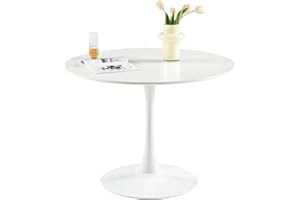 buybyroom Tavolo da pranzo rotondo moderno, Ø - 100 cm, scrivania, tavolo da bar, adatto per cucina, sala da pranzo, soggiorno e ufficio, per 4 persone, bianco