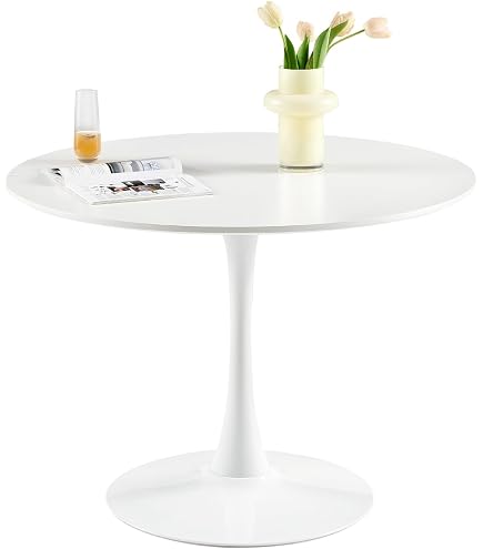 Table Salle à Manger Conviviale Table à Manger Ronde DALIA 4 Personnes Pieds Tulipe Bois Et Noir 100 Cm - Achat & Prix Table A Manger Extensible Ronde