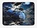 Produktbild EJjheadband Fantasy Bath Mat, Water Night View Dark Clouds Stars Moonlight Skylights Rays Tree Reflection on Sea Print, Plush Bathroom Decor Mat with Non Slip Backing, 29.5 W X 17.5 W Inches, Navy