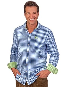 H1437 - Hemd langer Arm - SLIM/REGULAR - ALPENJÄGER - blau, rot, grün