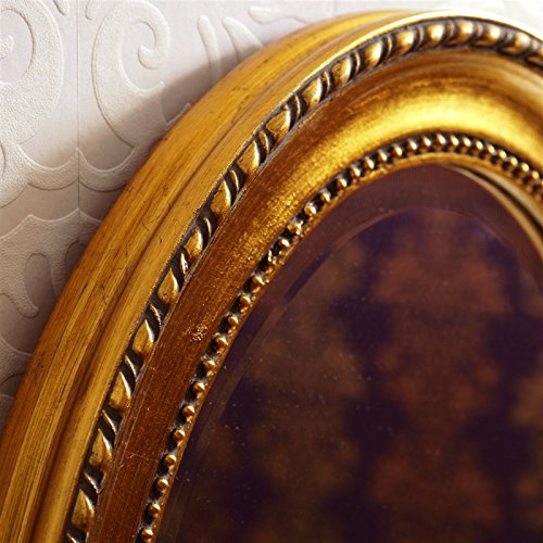 OVALER FACETTEN SPIEGEL IM BAROCK RAHMEN 48x38cm Wandspiegel Jugendstil-Look gold - 3